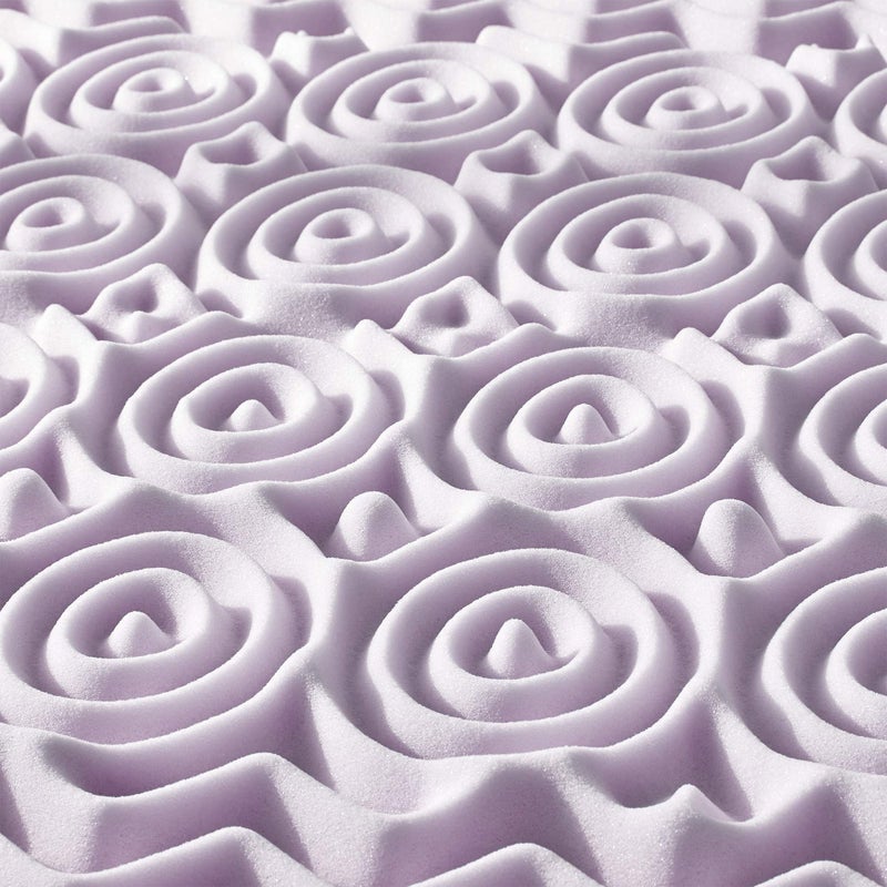 Mellow 3 Inch 5-Zone Memory Foam Mattress Topper, Soothing Lavender Infusion, Dorm Essentials, Queen - Image 2